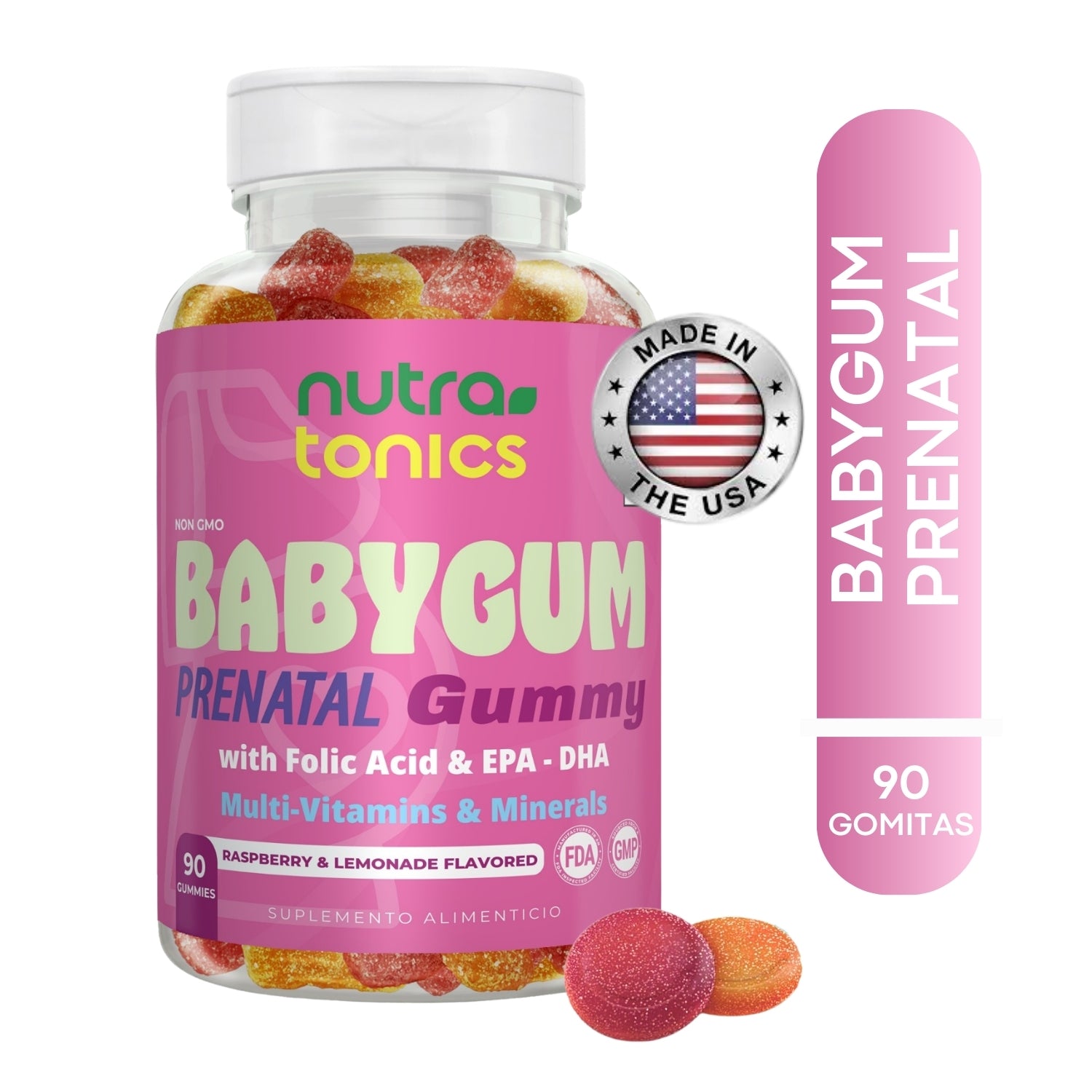 BABYGUM ÁCIDO FÓLICO 300 MCG + DHA 90 GOMITAS