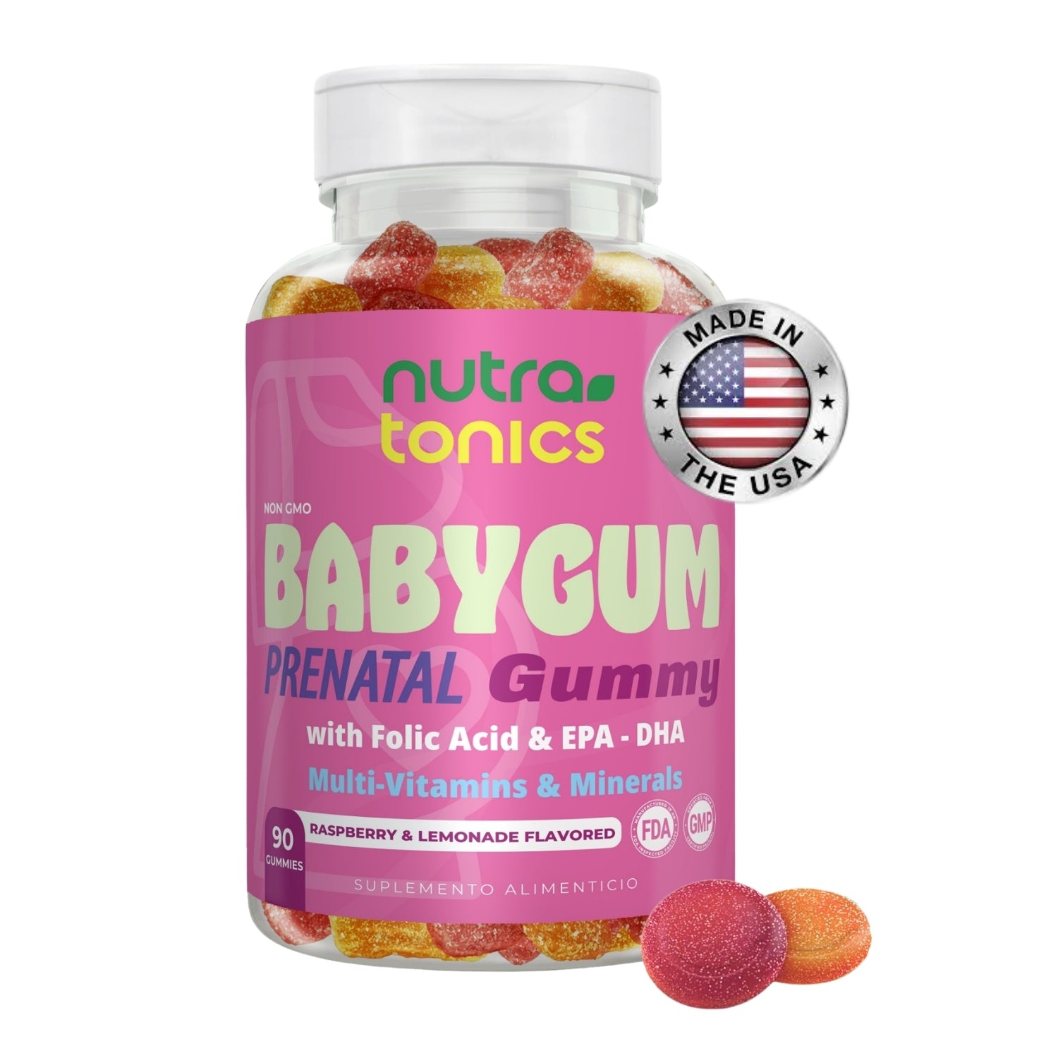 BABYGUM ÁCIDO FÓLICO 300 MCG + DHA 90 GOMITAS