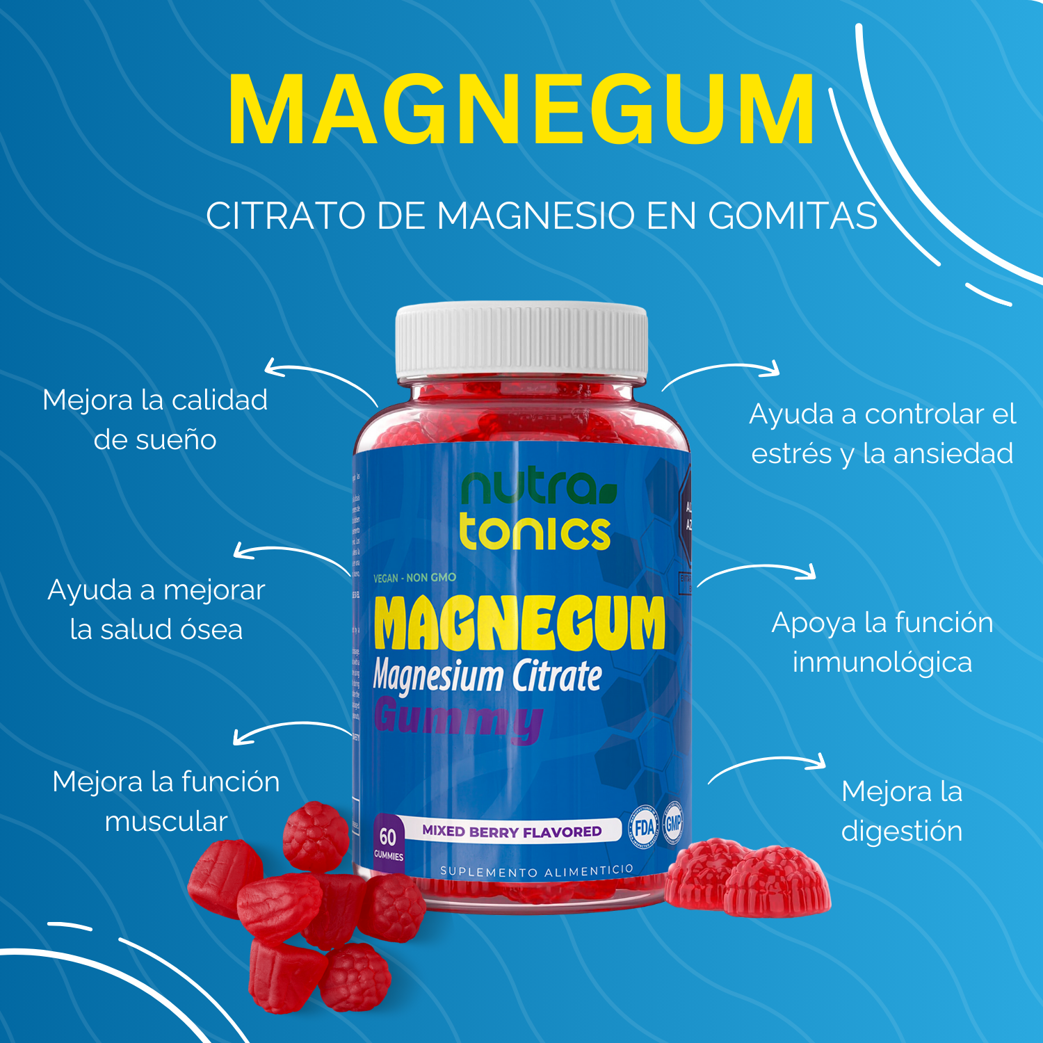 MAGNEGUM CITRATO DE MAGNESIO 957 MG 60 GOMITAS