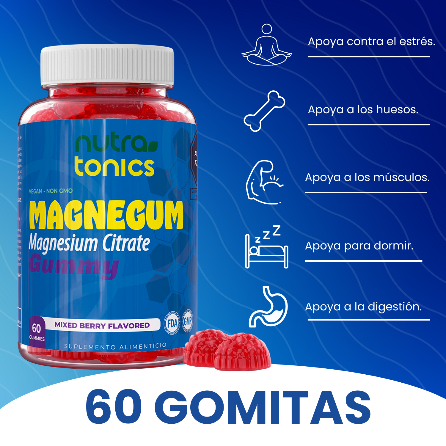 MAGNEGUM CITRATO DE MAGNESIO 957 MG 60 GOMITAS