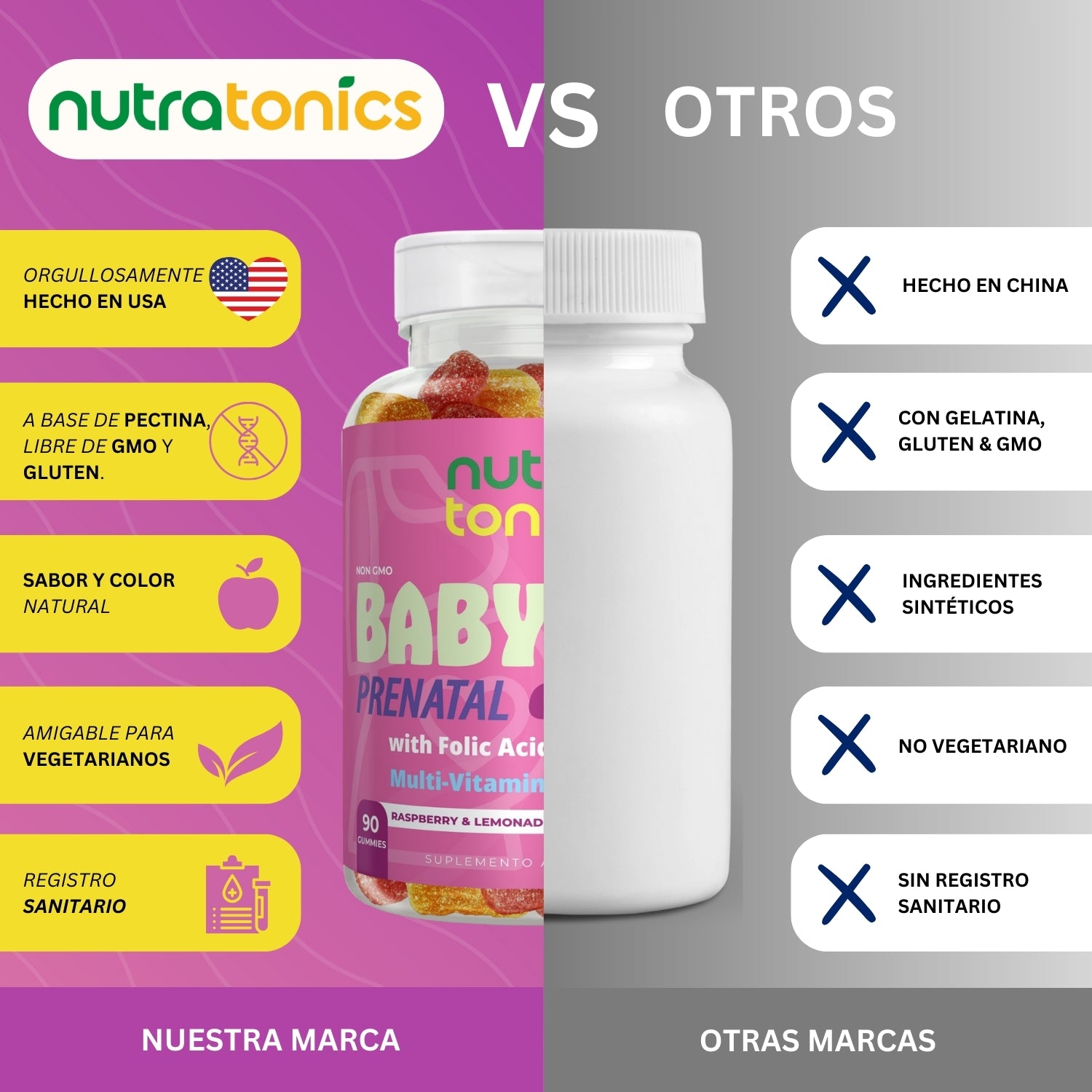 BABYGUM ÁCIDO FÓLICO 300 MCG + DHA 90 GOMITAS