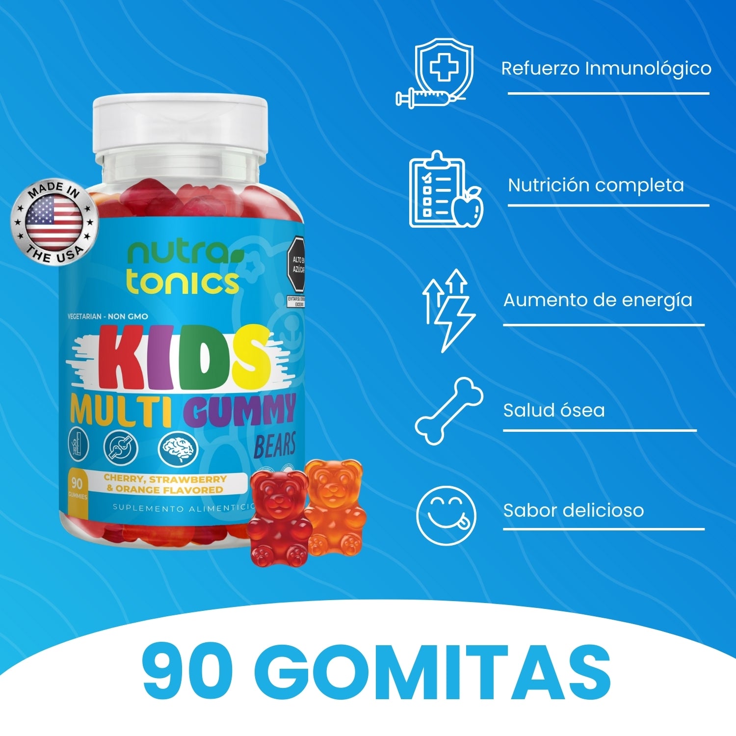 KIDS MULTIVITAMÍNICO PARA NIÑOS 90 GOMITAS