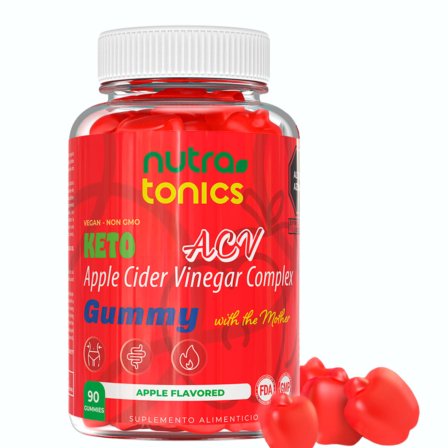 VINAGRE DE MANZANA CON THE MOTHER 90 GOMITAS