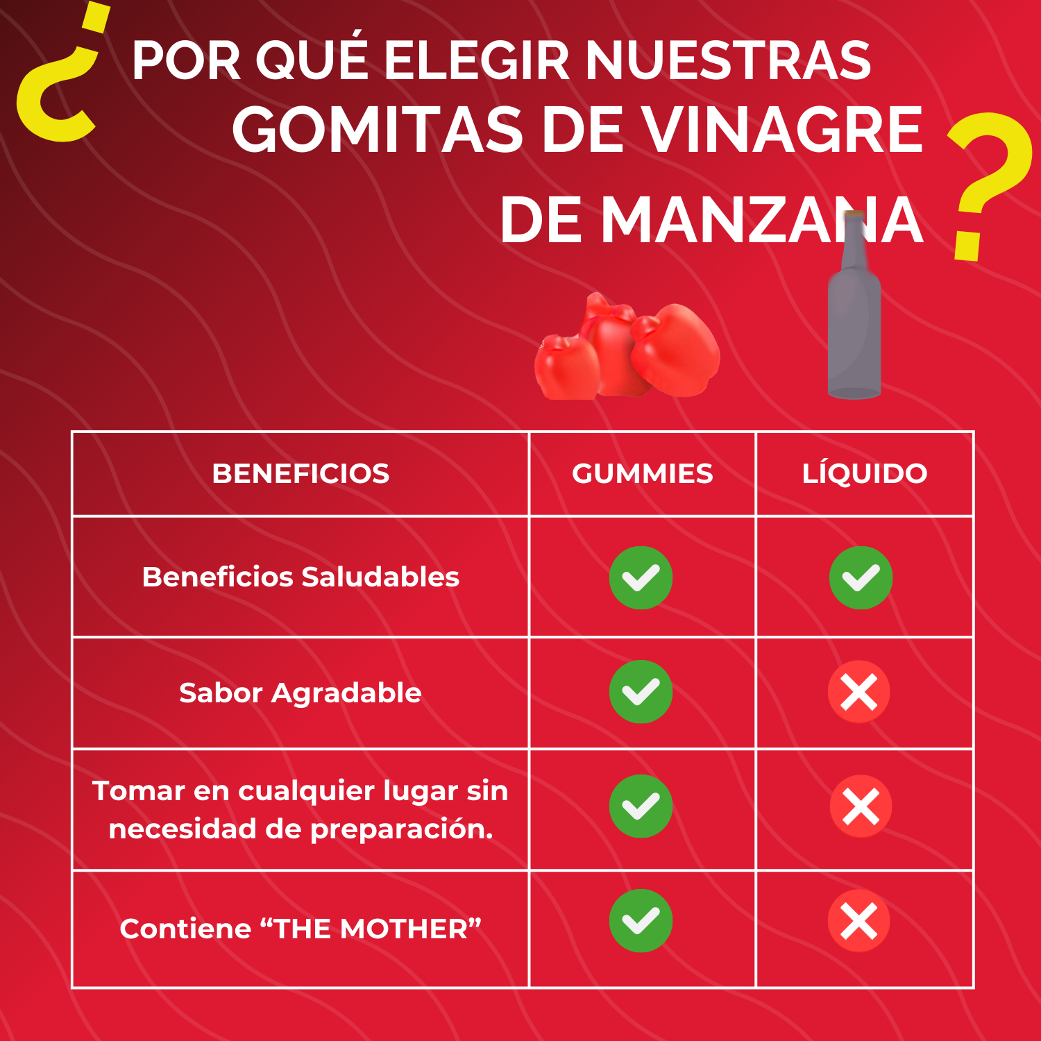 VINAGRE DE MANZANA CON THE MOTHER 90 GOMITAS