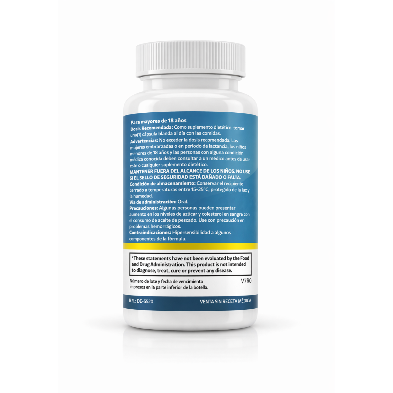 OMEGA 3 FISH OIL 3,600 MG 90 CÁPSULAS NO GMO SIN GLUTEN