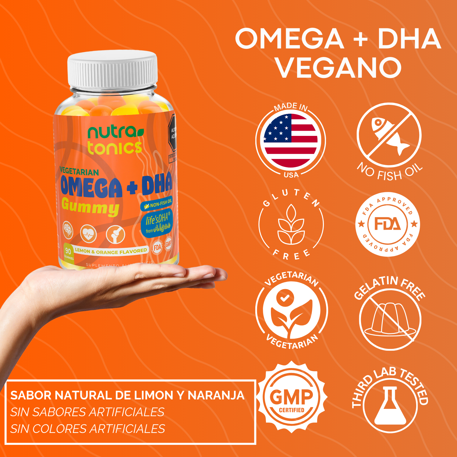 OMEGA 3, 6, 9 + DHA VEGANO 90 GOMITAS