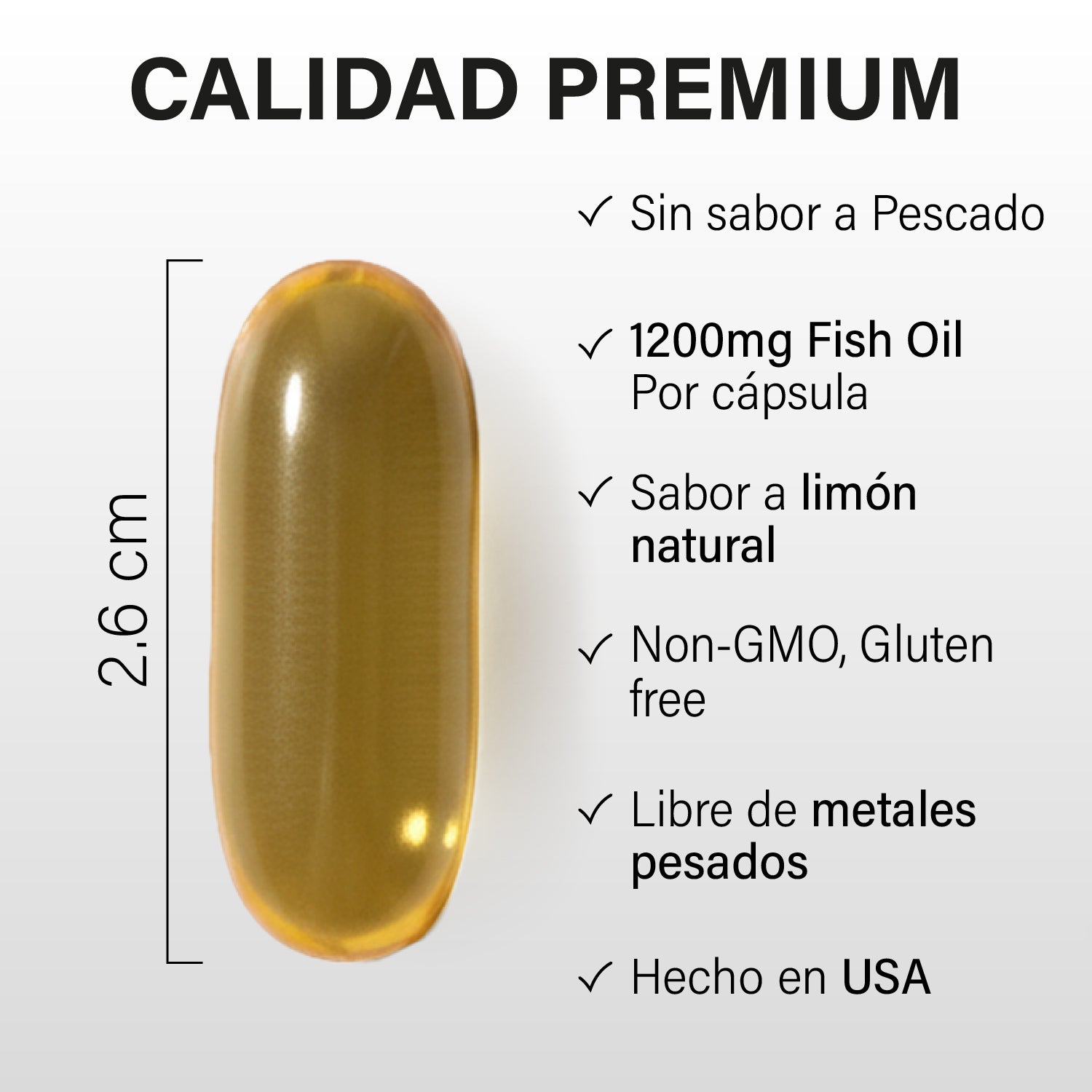 OMEGA 3 FISH OIL 3,600 MG 180 CÁPSULAS NO GMO SIN GLUTEN